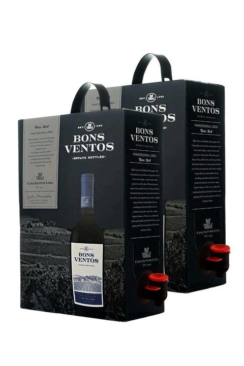 Vinho Português Tinto Kit 2 Bons Ventos Bag In Box 3000ml - loja online