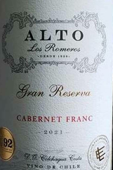 Vinho Chileno Tinto Alto Los Romeros Cabernet Franc Gran Reserva 750ml - comprar online
