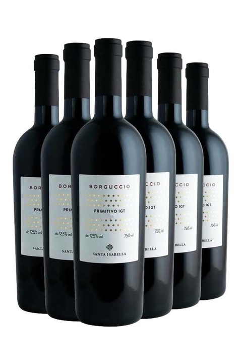 Vinho Italiano Tinto Kit 6 Santa Isabella Borguccio Primitivo 750ml na internet