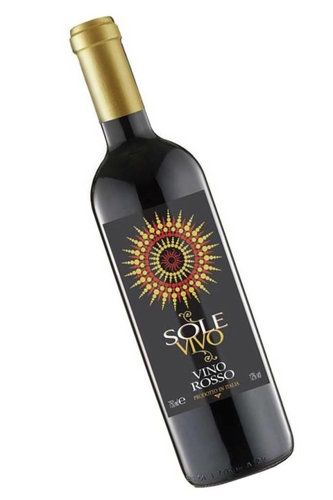 Vinho Italiano Tinto Kit 6 Sole Vivo Rosso 750ml - loja online