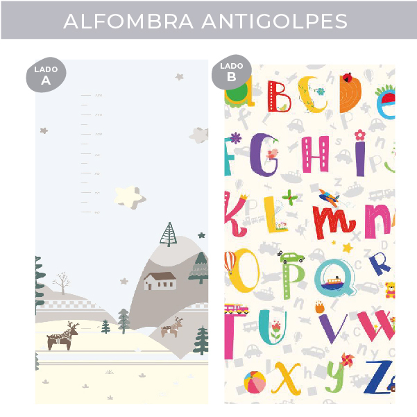 Alfombra Antigolpes Bebe Reversible Rainbow 200x180 1cm Xpe - $ 4.190