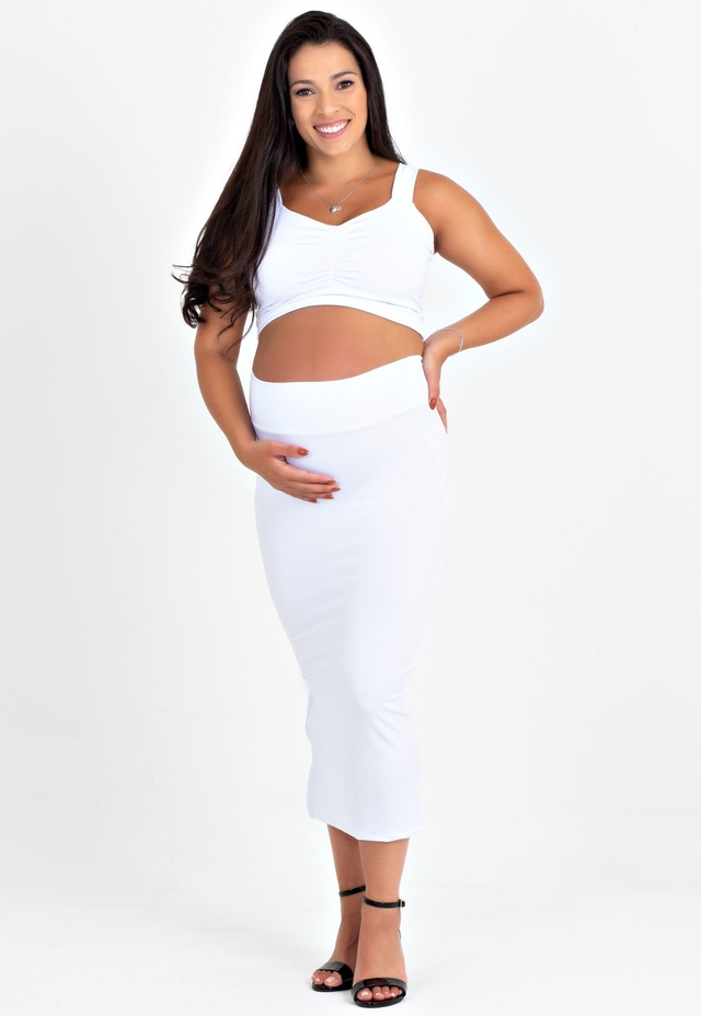 Saia lápis com cropped hot sale