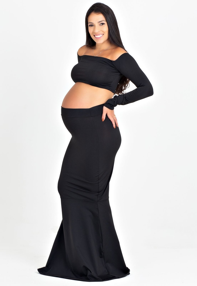 Saia preta best sale gestante