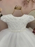 1072 Vestido de Batizado Infantil Branco Renda e Pérolas P.M.G.GG - comprar online