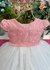 1076B Vestido de Batismo Infantil Rosê C/ Off White Luxo - P.M.G - comprar online