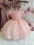 2121 Vestido de Festa Infantil Rosa Bebê Com Renda Luxo 1.2.3.4