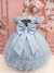3552 Vestido De Festa Infantil Azul Com Brilho Luxuoso 1.2.3.4 na internet