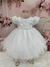 3619 Vestido de Batizado Luxo Para Bebês Branco Com renda P.M.G