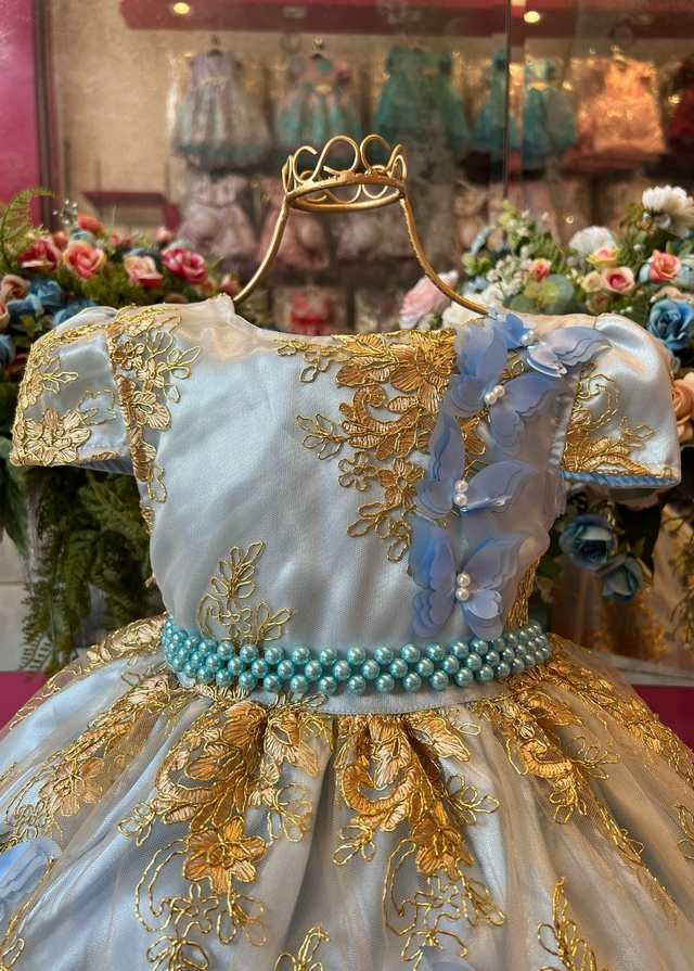 Vestido Infantil Festa Luxo Princesa Cinderela Realeza