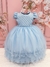 3552 Vestido De Festa Infantil Azul Com Brilho Luxuoso 1.2.3.4