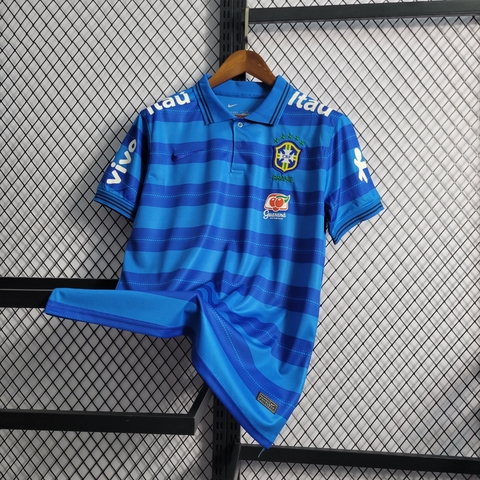 Camisa do brasil manga longa treino 21/22 nike - azul