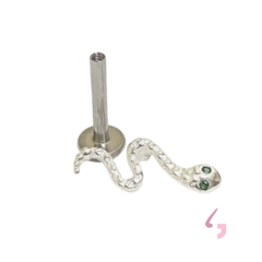 Piercing Tragus Cobra Base Reta Prata 925 - comprar online