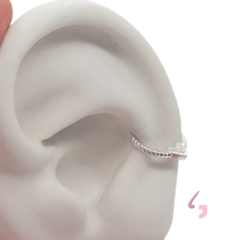 Piercing Argola Segmentada Coracao Conch Prata 925 - comprar online