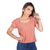 Blusa Feminina Manga Curta Viscose Poliester Lisa - 9966 - comprar online