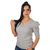 Blusa Feminina Manga Bufante 7/8 em Malha Canelada - 9468 - comprar online