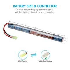 BATERIA NIMH Tenergy Airsoft NiMH 8.4V 1600mAh Stick Battery Pack w/ Mini Tamiya Connector - comprar online