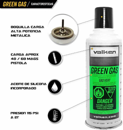 GREEN GAS VALKEN maxima calidad !! MADE IN USA precio por UNIDAD! en internet