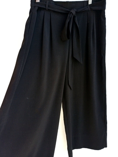 PANTALON ZARA CON LAZO CROP NEGRO L - comprar online