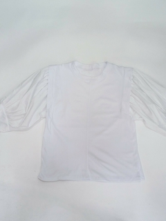 REMERA BLANCA ALGODON Y POPLIN M