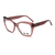 Óculos de grau ono on0012 r4r9 rosa escuro translúcido