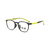 Óculos de grau infantil ono on0023I p2q7 preto c/ detalhe verde limão