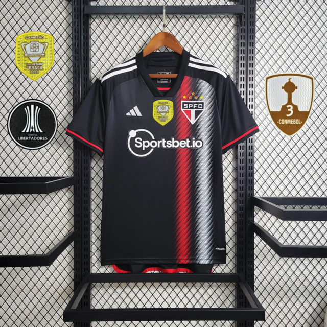 Camisa São Paulo III 23/24 Patch Campeão Copa do Brasil Adidas Preto