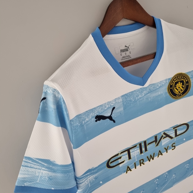 Camisa Pré-jogo Manchester City F.C. Masculina Azul - Camarote do Torcedor