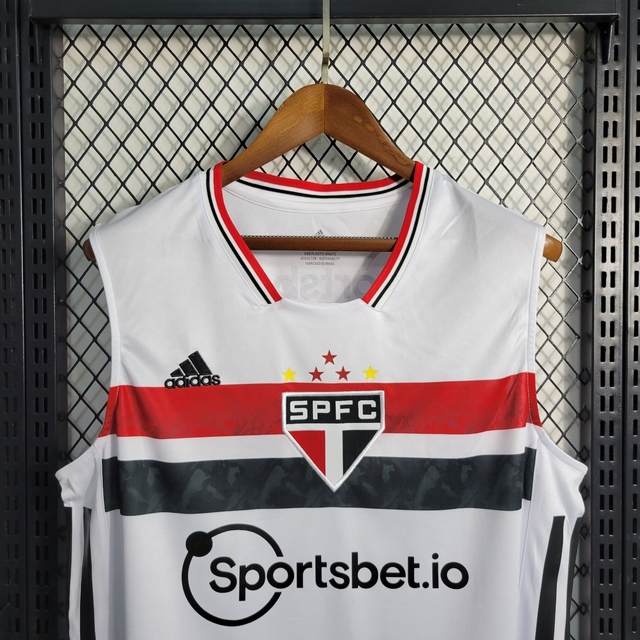 Regata Basquete do São Paulo 1 Home 2022 Adidas Branco - R$ 179,90