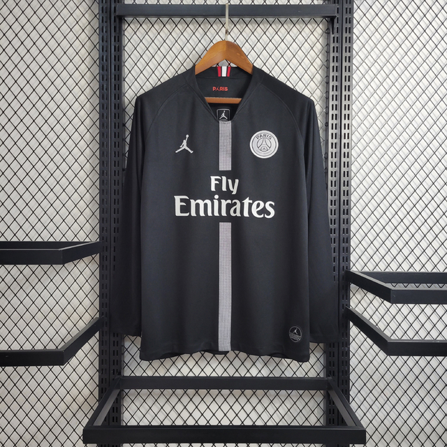 Camisa Paris Saint-Germain Preta Manga Longa 18/19 R$ 199,90