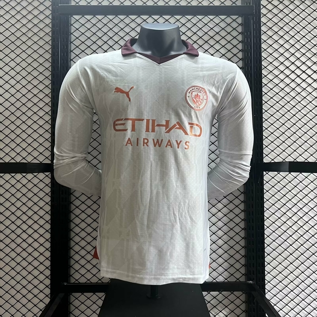 Camisa Manchester City Away 23/24 s/n° Pré Jogo Puma Manga Longa