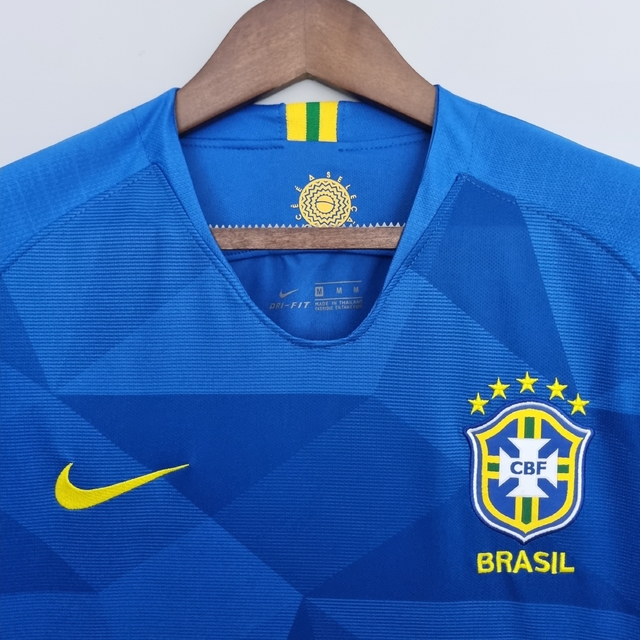 Camisa Brasil Copa do Mundo 2018 Azul Camisola Seleção Brasileira