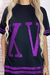 Camiseta XV personalizada com estampa glitter roxa