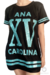 Camiseta Longline arredondada XV preta