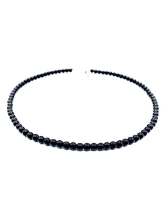 COLLAR DE PERLAS NEGRAS BRILLOSAS