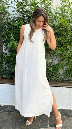 VESTIDO LONGO MARINA OFF WHITE - Alecrim Dourado Moda Feminina