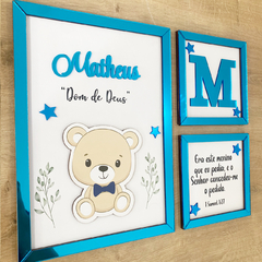 KIT 3 QUADROS - MOLDURA ACRÍLICO ESPELHADO - URSO | MA008