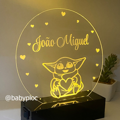 LUMINÁRIA ACRÍLICO REDONDA - BABY YODA| L055