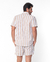 Beige Wide Stripes Linen Shorts - buy online