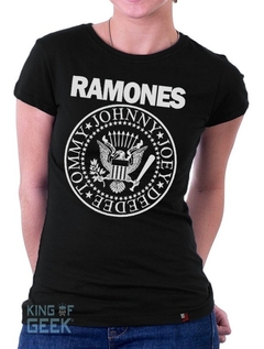 Babylook Ramones Logo Camisa Banda Rock Clássicos Anos 80 - loja online