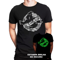 Camiseta Caça Fantasmas Brilha no Escuro Filme Clássico Geek