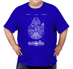 Camiseta Plus Size Millenium Falcon Star Wars Han Solo Geek - King of Geek