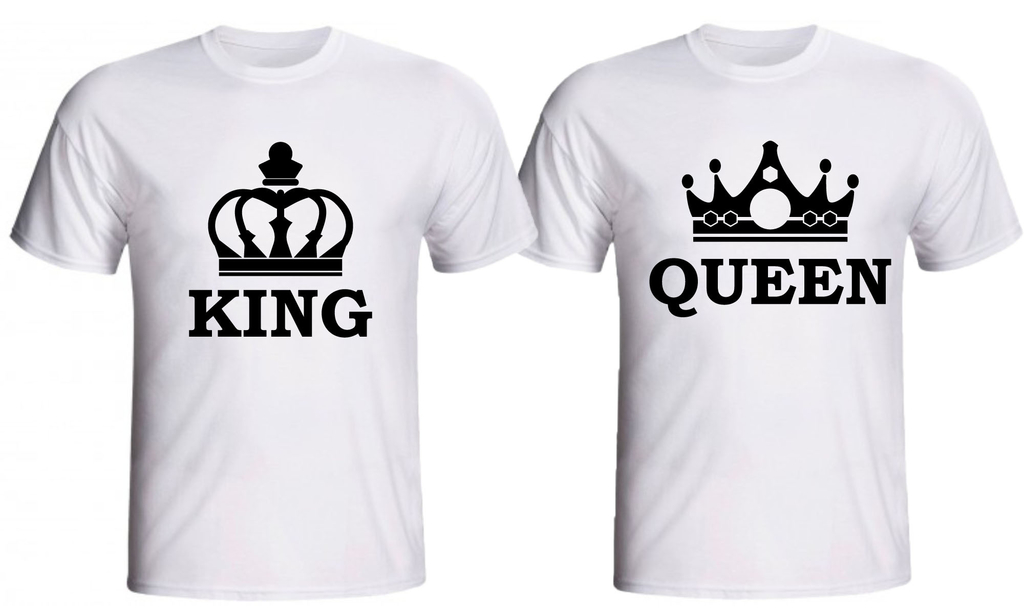 Camiseta De Casal King Queen Coroa Rei Rainha