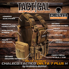 CHALECO TACTICO DELTA 7 PLUS DOBLE LIBERACION RAPIDA + MOCHILA HIDRATACION - Tactical Supply