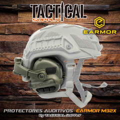 PROTECTORES TACTICOS AUDITIVOS EARMOR M32X CON ADAPTADOR RIEL ARC