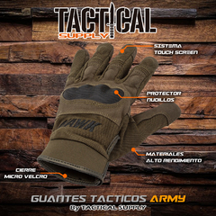 Guantes tacticos dedo entero con proteccion y touch screen - comprar online