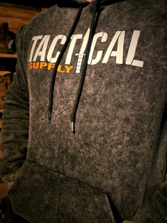 Buzo hoodie canguro con capucha friza premium TACTICAL [ INDUSTRIAL STONE WASHED ] - comprar online