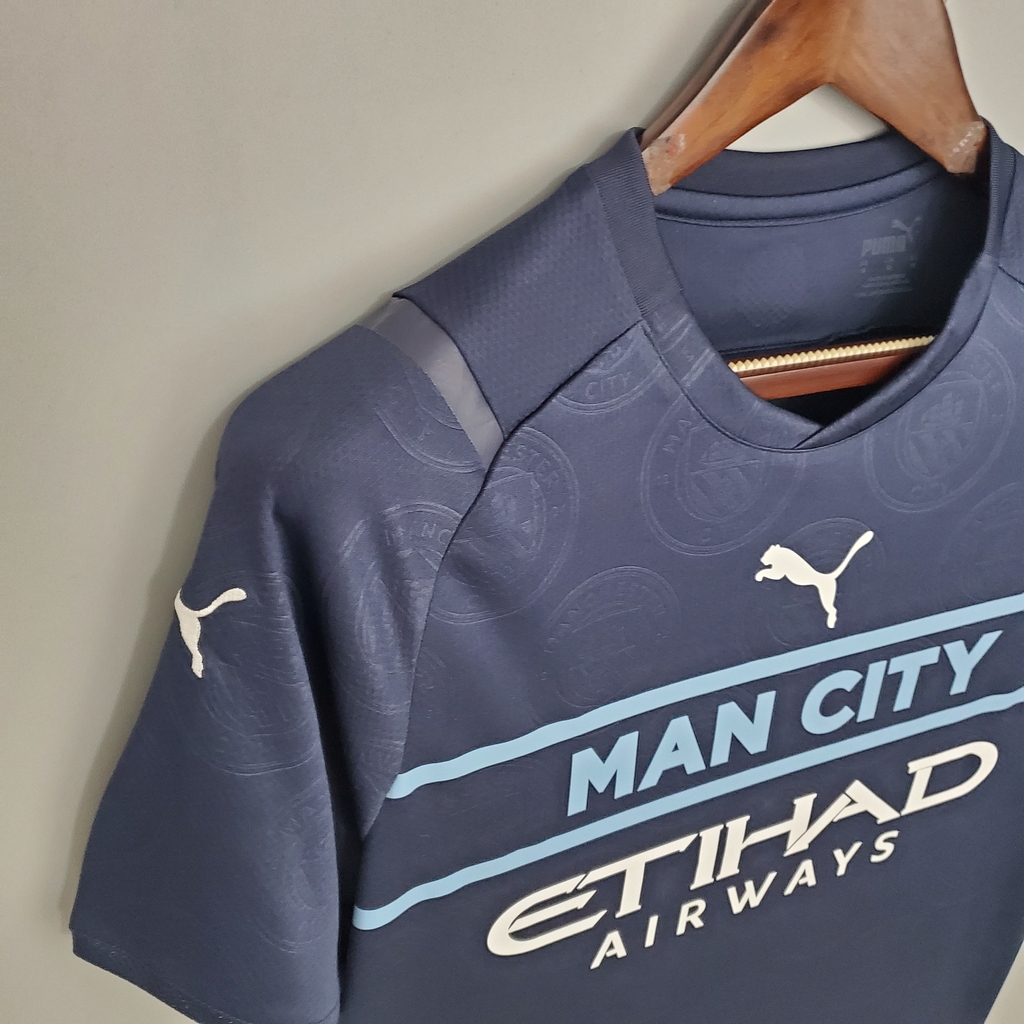 Camisa Manchester City 21/22 Torcedor Puma Masculina - Azul Escuro