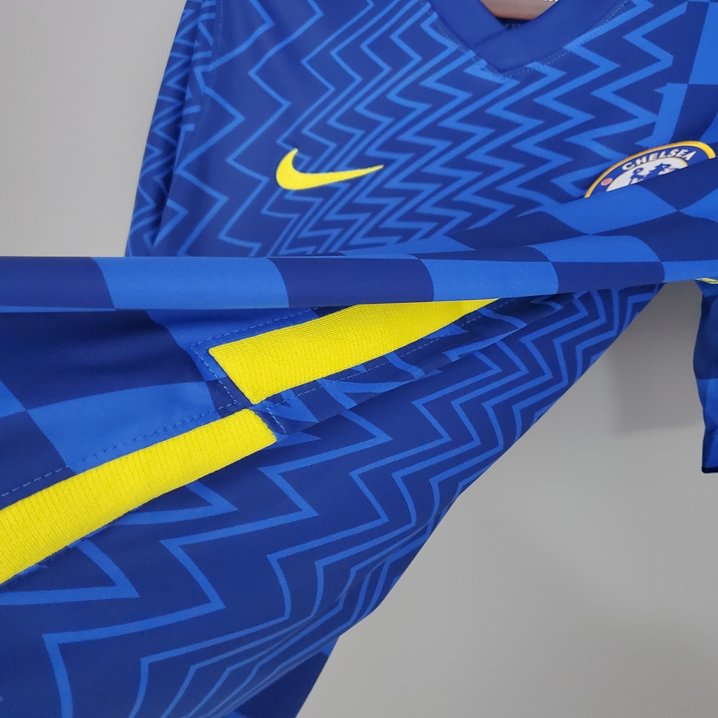 Camisa Chelsea Home 21/22 Nike Azul Patch Mundial Por Apenas R$ 189,90