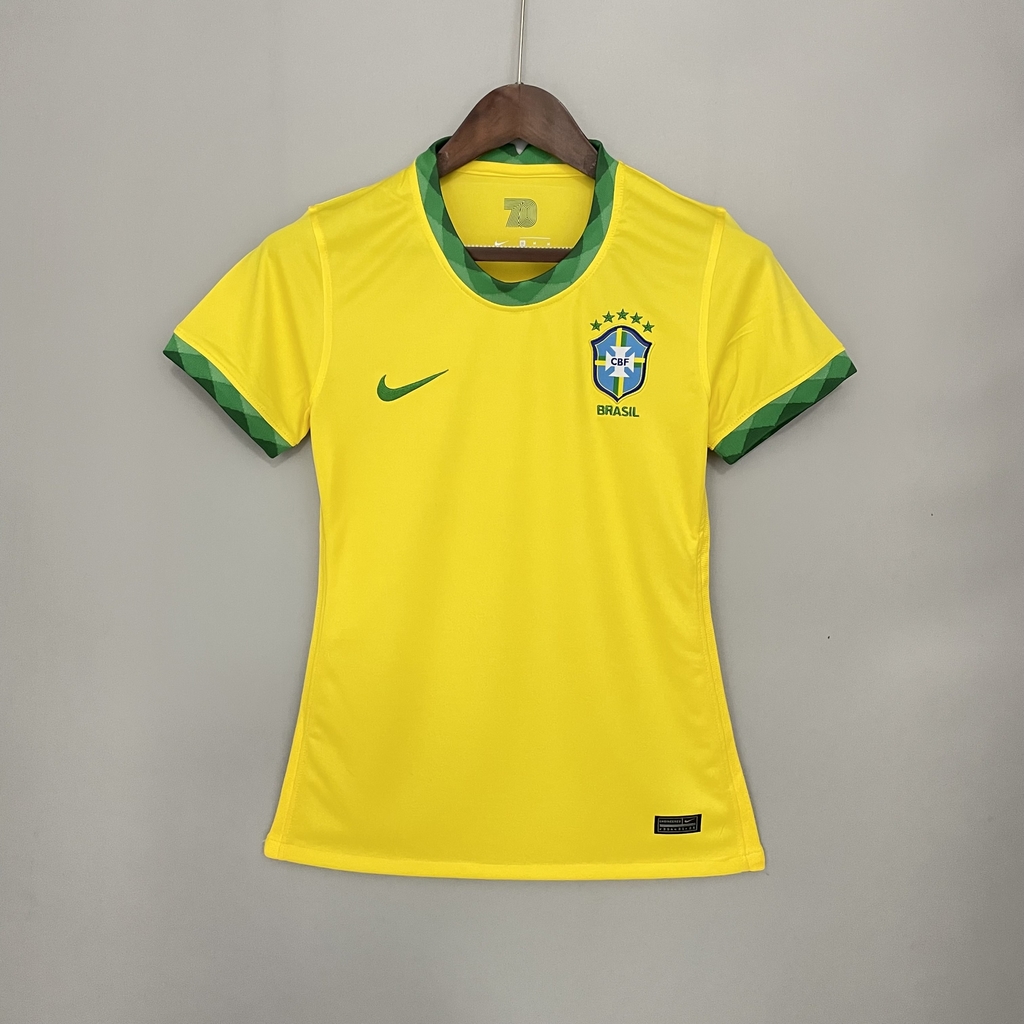 Camisa Seleção Brasil I 20/21 Torcedor Nike Feminina - Amarelo e Verde