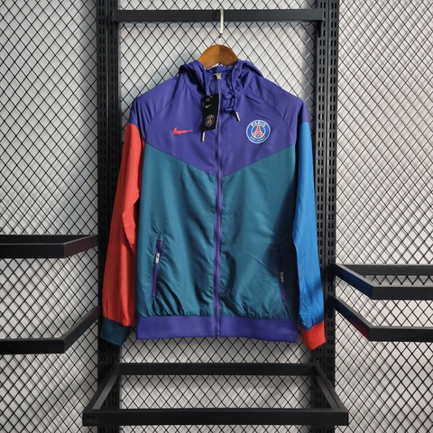 Jaqueta Corta Vento Paris Saint Germain Nike Masculina Vermelho Roxo Verde